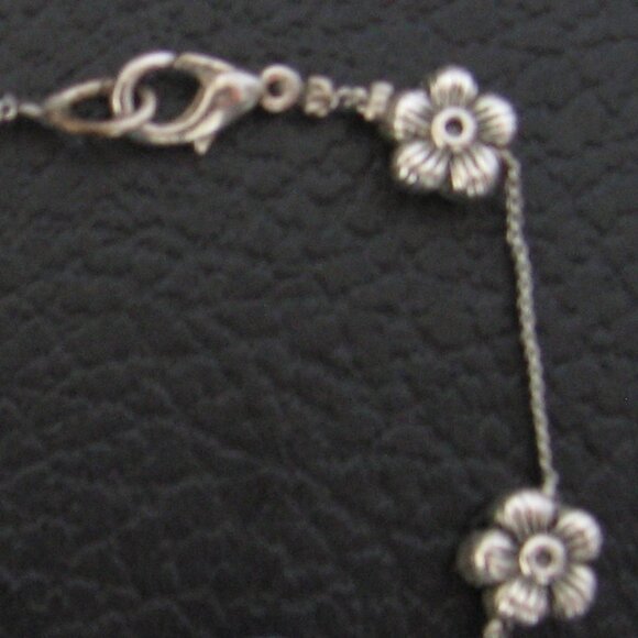 Silver Colored Bracelet with Blue Beads - Picture 4 of 4